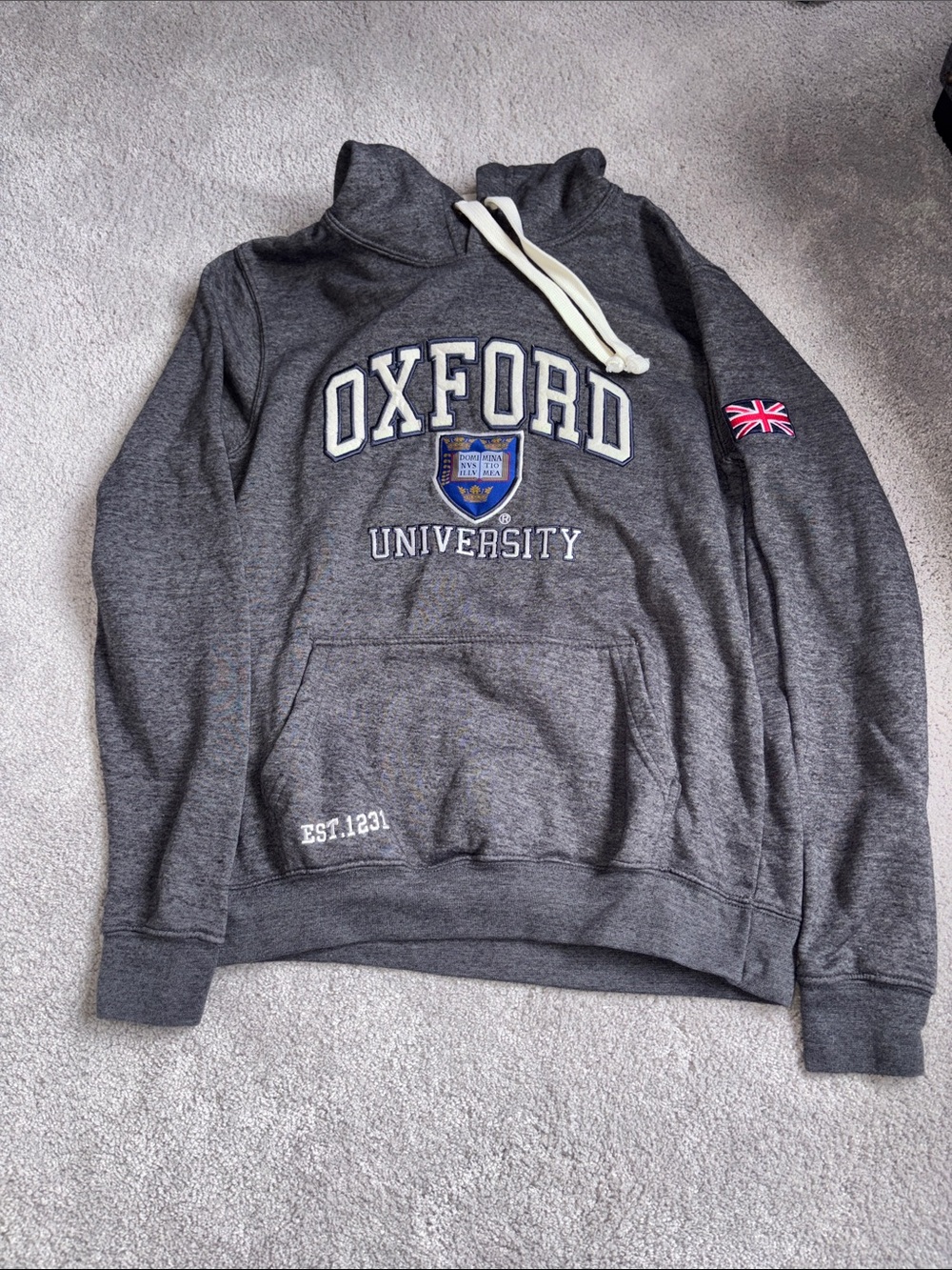 Oxford University Dark Gray Pullover Hoodie